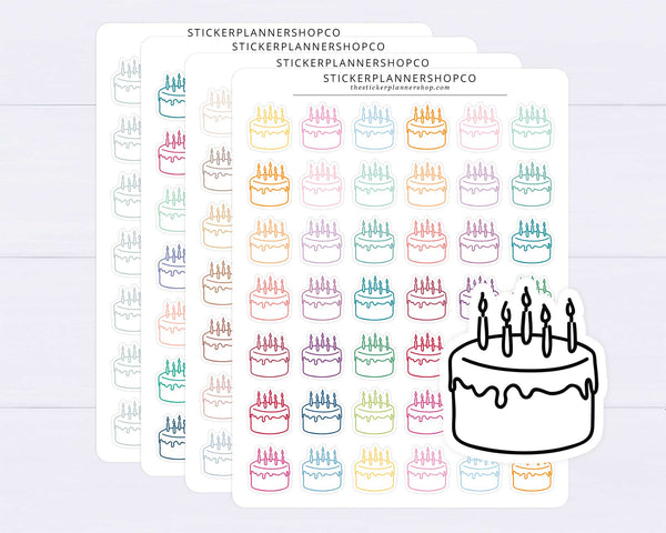 Birthday Cake Mini Icon Planner Stickers MI016